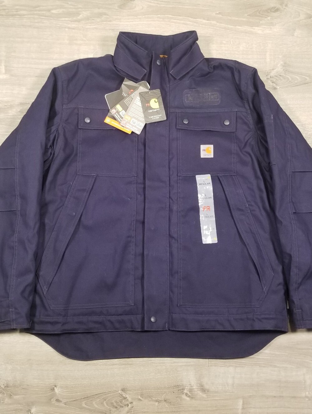 Carhartt FR Flame Resistant Full Swing Quick Duck Coat Mens Large NWT Navy Blue